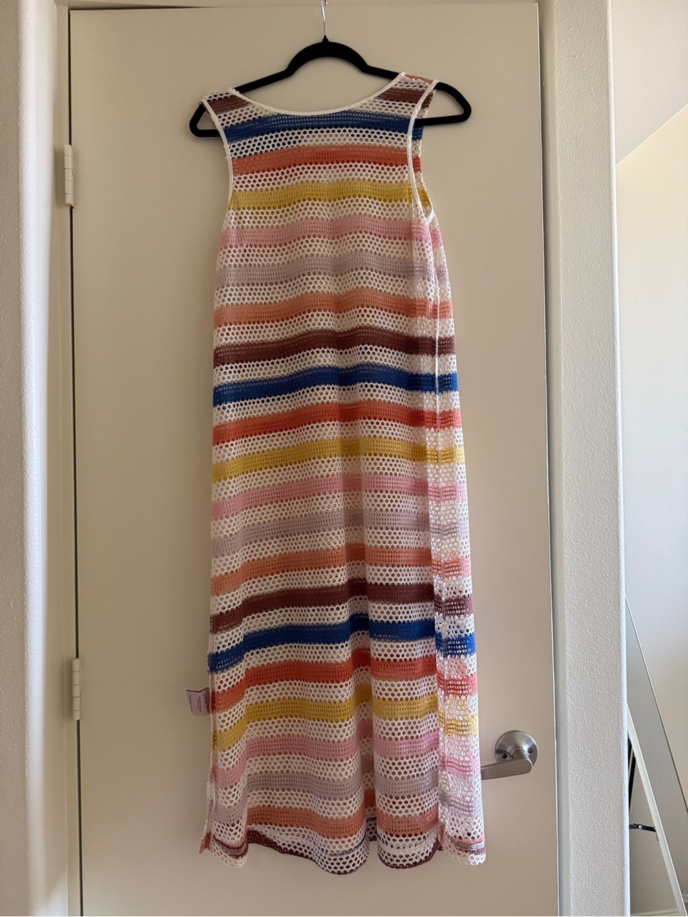 Colorful Crochet Striped Maxi Dress